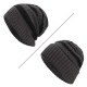 Winter Stripe Coral Fleece Double Layers Beanie Caps Outdoor Thicken Knitted Hat for Men Women