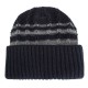 Winter Stripe Coral Fleece Double Layers Beanie Caps Outdoor Thicken Knitted Hat for Men Women