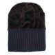 Winter Stripe Coral Fleece Double Layers Beanie Caps Outdoor Thicken Knitted Hat for Men Women