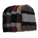 Winter Stripe Plaid Plus Velvet Earmuffs Knitted Hat Double Layers Slouch Beanie Caps