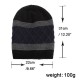 Winter Stripe Plaid Plus Velvet Earmuffs Knitted Hat Double Layers Slouch Beanie Caps