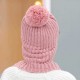 Winter Thicken Plus Velvet Siamese Knit Hat Scarf Windproof Earmuffs Ski Beanie Cap for Women