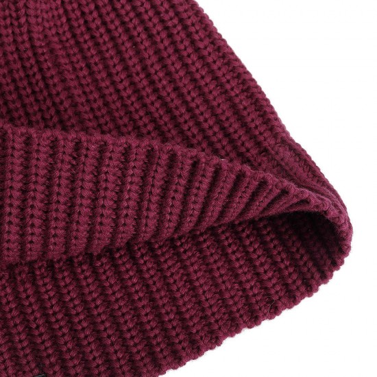 Winter Vintage Men Women Windproof Warm Knit Beanie Cap Outdoor Slouch Skullcap