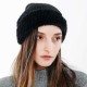 Winter Warm Cashmere Beanie Cap Outdoor Windproof Rolled Cuff Skullcap for Men Women