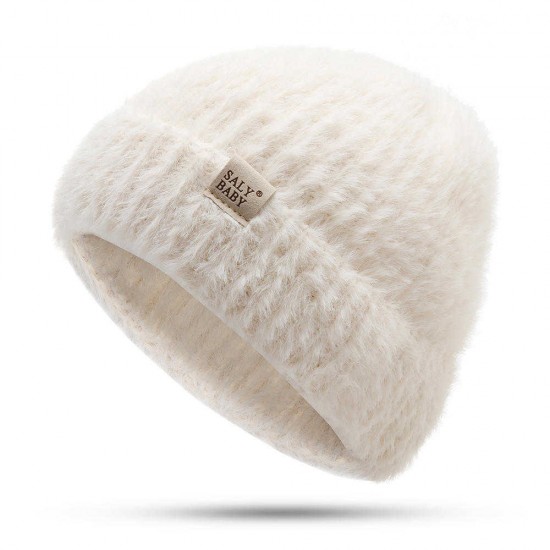 Winter Warm Cashmere Beanie Cap Outdoor Windproof Rolled Cuff Skullcap for Men Women