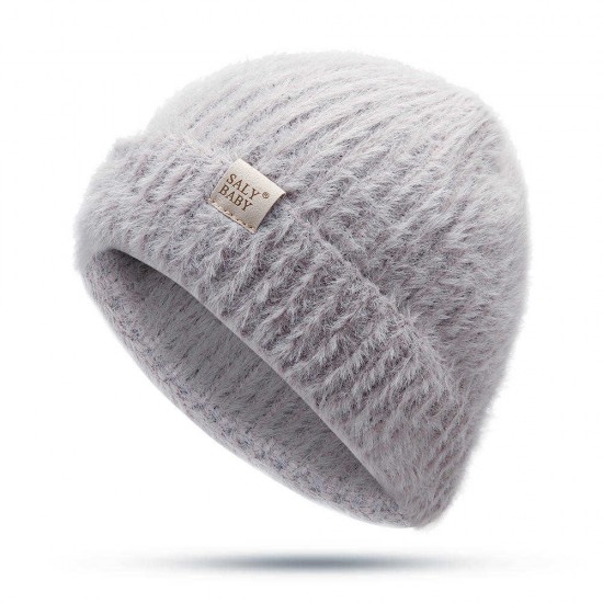 Winter Warm Cashmere Beanie Cap Outdoor Windproof Rolled Cuff Skullcap for Men Women