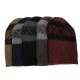 Winter Warm Plaid Fleecy Curlable Beanie Caps Outdoor Slouch Double Layers Knitted Hat