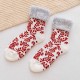 Winter Warm Thicken Plus Velvet Ski Tube Socks Ladies Home Towel Christmas Snowflake Floor Sock