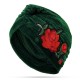 Winter Warm Vintage Flannelette Embroidered Beanie Caps Outdoor Ethnic Turban Hat for Women