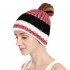 Winter Warm Windproof Earmuffs Knit Ponytail Beanie Cap Slouch Ski Skullcap for Women