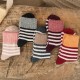 Winter Women Socks High Cuff Mouth Striped Wool Socks Casual Warm Thick Pile Heap Tube Socks