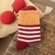 Winter Women Socks High Cuff Mouth Striped Wool Socks Casual Warm Thick Pile Heap Tube Socks