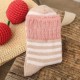 Winter Women Socks High Cuff Mouth Striped Wool Socks Casual Warm Thick Pile Heap Tube Socks