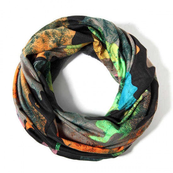 Woman Cotton Camouflage Print Beanies Hat Scarf Multi-funtion Outdoor Warm Scraf