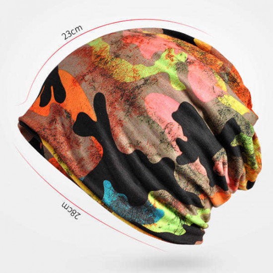 Woman Cotton Camouflage Print Beanies Hat Scarf Multi-funtion Outdoor Warm Scraf