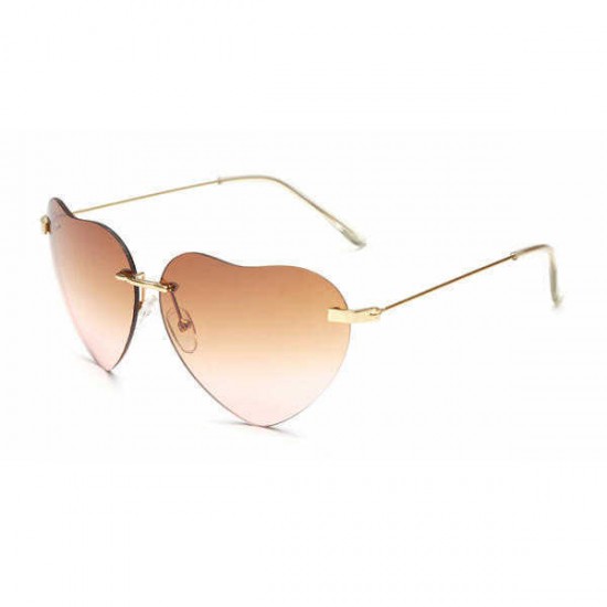 Woman Fashion Heart Shaped UV400 Sun Glassess Casual Outdooors Party Eyewear