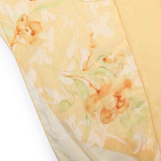 Woman Floral Print Jacquard Weave Long Scarf