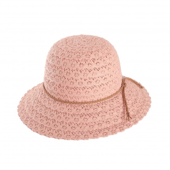 Woman Multi-color Openwork Petal Pattern Summer Sunscreen Woven Straw Hat