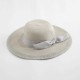 Woman Solid Color Cotton With Linen Bow Travel Holiday Sun Seaside Hat