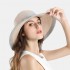 Woman Solid Color Cotton With Linen Bow Travel Holiday Sun Seaside Hat