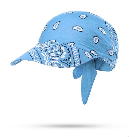 Woman Square Scarf Cap Cotton Tied Foldable Outdoor Sunshade Hat