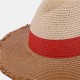 Woman Tri-color splicing Edging Top Hat Straw Hat Flat Jazz Hat