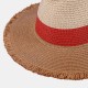 Woman Tri-color splicing Edging Top Hat Straw Hat Flat Jazz Hat