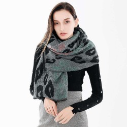 Women 200*66CM Leopard Soft  Artificial Cashmere Scarf Winter Warm Long Shawl