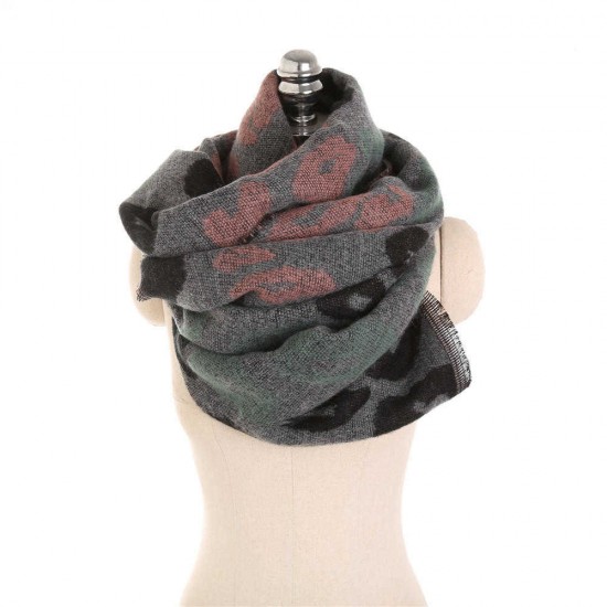 Women 200*66CM Leopard Soft  Artificial Cashmere Scarf Winter Warm Long Shawl