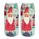 Women 3D Print Cute Santa Claus Ankle Socks Casual Low Cut Christmas Socks