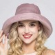 Women Adjustable Cotton And Linen Rolling Floppy Hat Sunshade Sun Screen Seaside Hat Anti-UV Bucket Hat