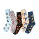 Women Animal Cotton Middle Tube Socks Warm Breathable Autumn Socks