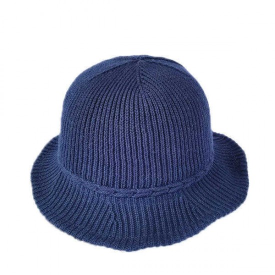 Women Autumn Crochet Knitted Bucket Hat Cotton Foldable Sunscreen Beach Hat