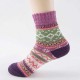 Women Autumn Thicken Warm Folk Custom Wool Socks Casual Flowers Art Middle Tube Socks