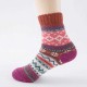 Women Autumn Thicken Warm Folk Custom Wool Socks Casual Flowers Art Middle Tube Socks