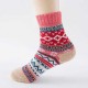 Women Autumn Thicken Warm Folk Custom Wool Socks Casual Flowers Art Middle Tube Socks