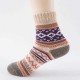 Women Autumn Thicken Warm Folk Custom Wool Socks Casual Flowers Art Middle Tube Socks