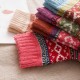 Women Autumn Thicken Warm Folk Custom Wool Socks Casual Flowers Art Middle Tube Socks