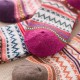 Women Autumn Thicken Warm Folk Custom Wool Socks Casual Flowers Art Middle Tube Socks