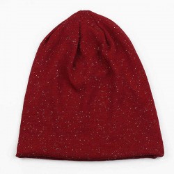 Women Autumn Warm Beanies Cap Solid Color Flexible Hip-hop Skullies Bonnet