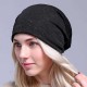 Women Autumn Warm Beanies Cap Solid Color Flexible Hip-hop Skullies Bonnet