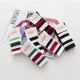 Women Autumn Warm Striped Cotton Middle Tube Socks Casual Sports Breathable Socks