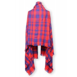 Women Autumn Winter Grid Long Wool Scarf Shawl