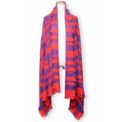 Women Autumn Winter Grid Long Wool Scarf Shawl