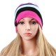 Women Beanies Striped Rainbow Colors Hat Cotton Knitted Hats Soft Beanie Gorro Cap