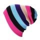 Women Beanies Striped Rainbow Colors Hat Cotton Knitted Hats Soft Beanie Gorro Cap