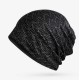 Women Black Breathable Double Use Turban Collar Summer Outdoor Beanie Hats