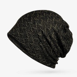 Women Black Breathable Double Use Turban Collar Summer Outdoor Beanie Hats