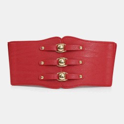 Women Black Super Wide Elastic Waistband Bellt Accessories Waist Belt