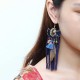 Women Bohemian Earrings Luxury Gold Plated Suede Tassel Pendant Elegant Feather Ear Drop Boho Gift